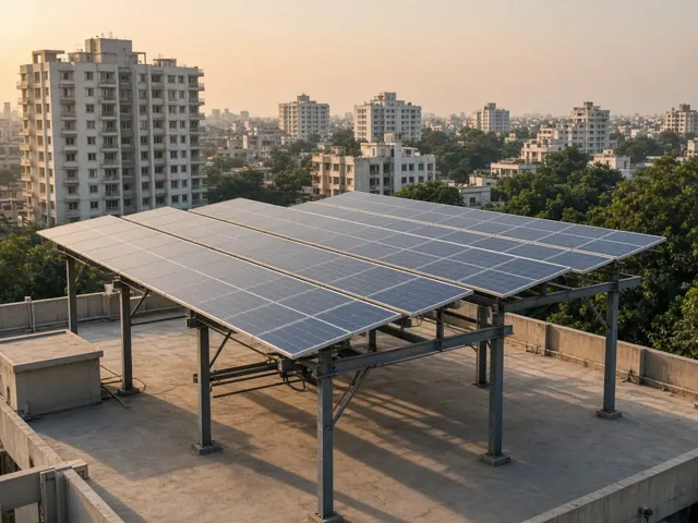 Solar on a housing society roof (illustrative)